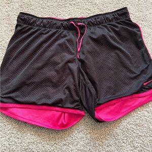 Nike Women's Black and Pink Athletic Shorts
